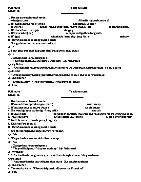2 Đề kiểm tra 15 phút môn Tiếng Anh Khối 11